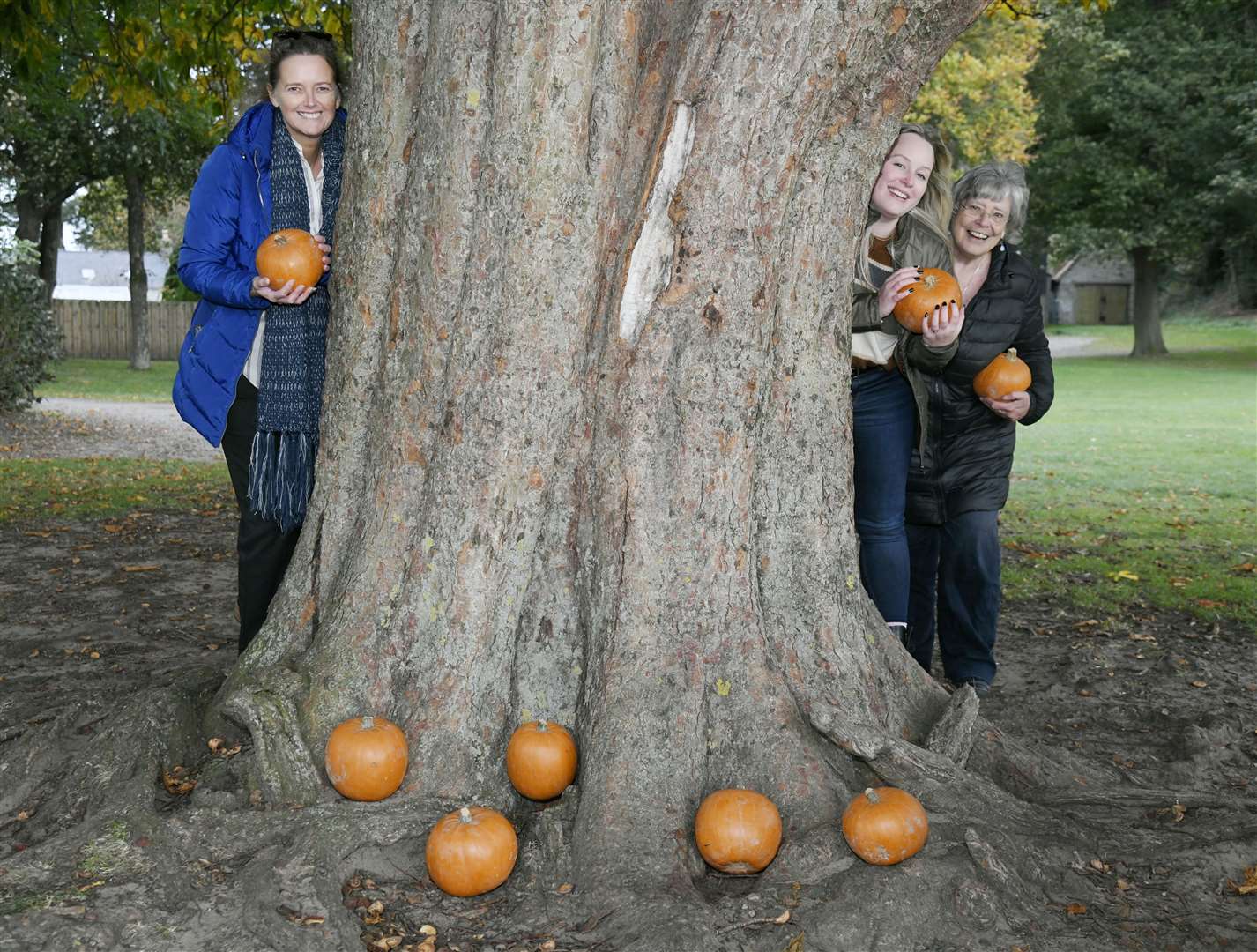 Susie Kemp, Robyn Cooper and Liza Hollingshead from Ecologia Youth Trust will set out the pumpkin trail. Picture: Beth Taylor