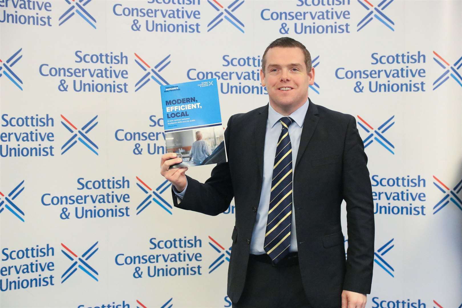 Moray MP and Scottish Conservative leader Douglas Ross with the party's new healthcare policy. Picture: Moray Conservatives