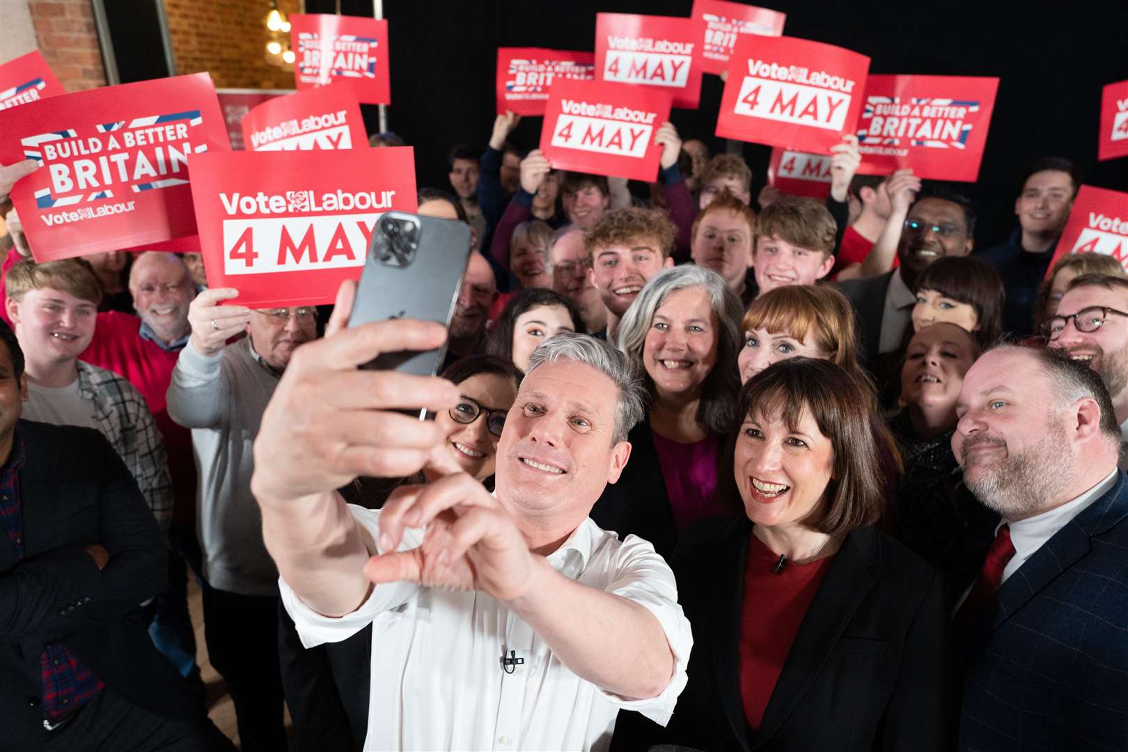 Labour leader Sir Keir Starmer attends the launch of the party’s campaign for the May local elections in Swindon (Stefan Rousseau/PA)