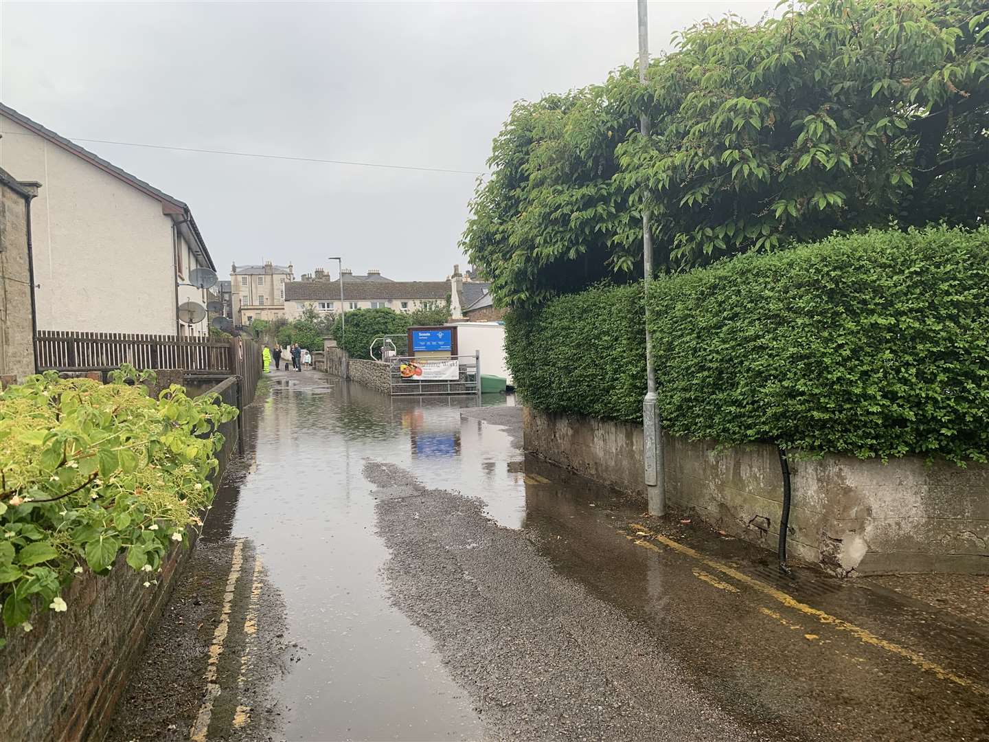 Flooding in Forres.