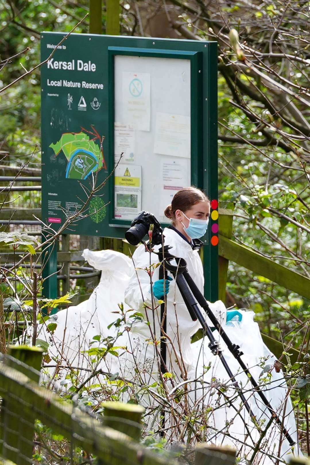 Forensic officers at Kersal Dale, near Salford (Peter Byrne/PA)