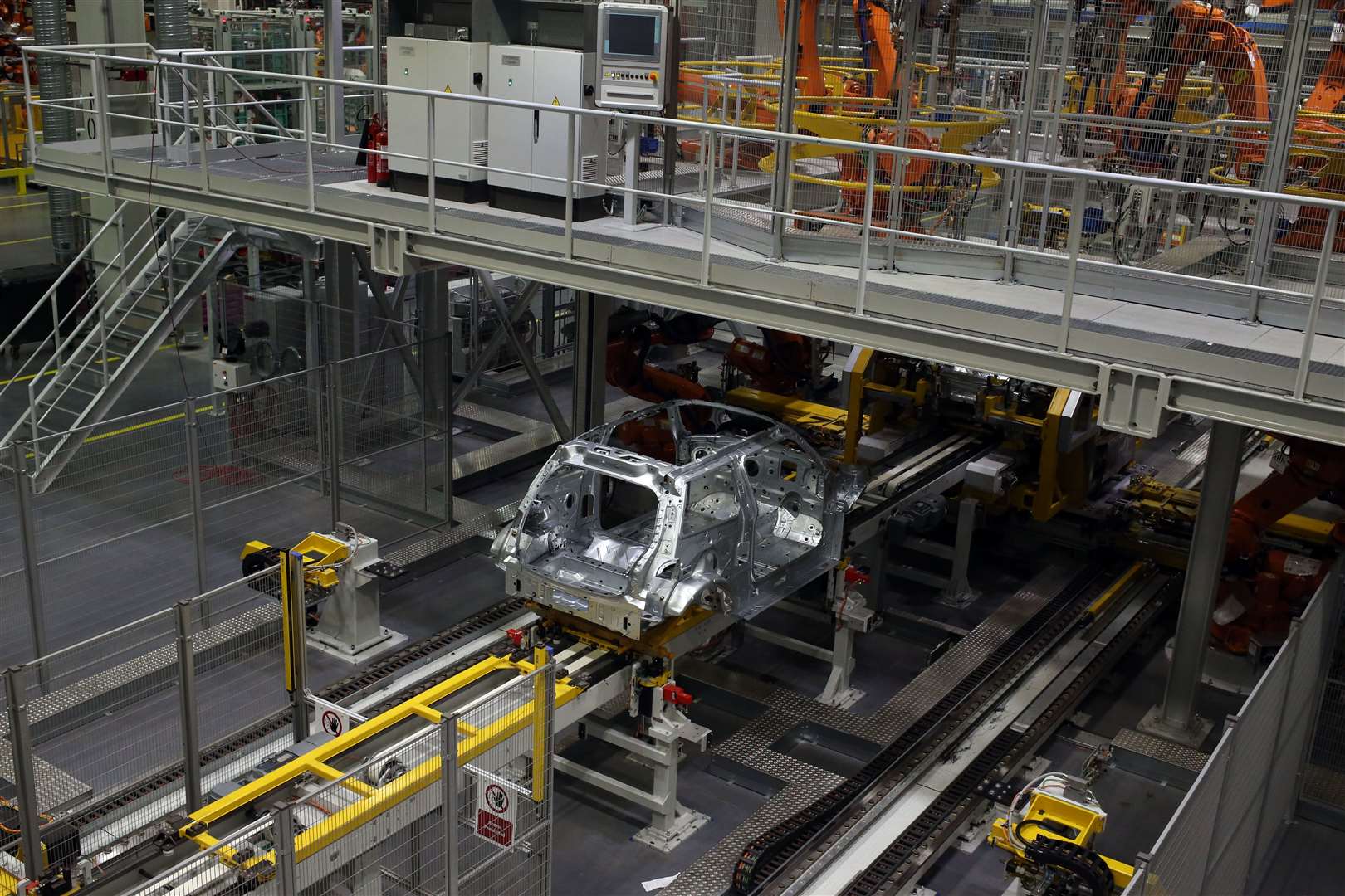The assembly line at BMW’s Oxford plant (Steve Parsons/PA)