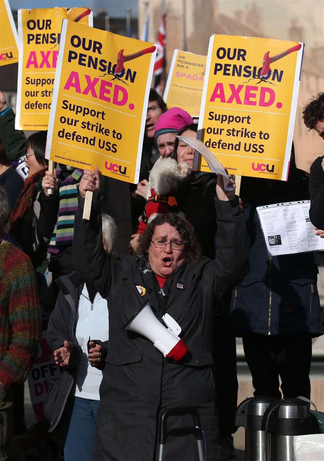 The UCU has said employers have a route out of more strikes if they hear proposals on raising pension contributions (Jane Barlow/PA)