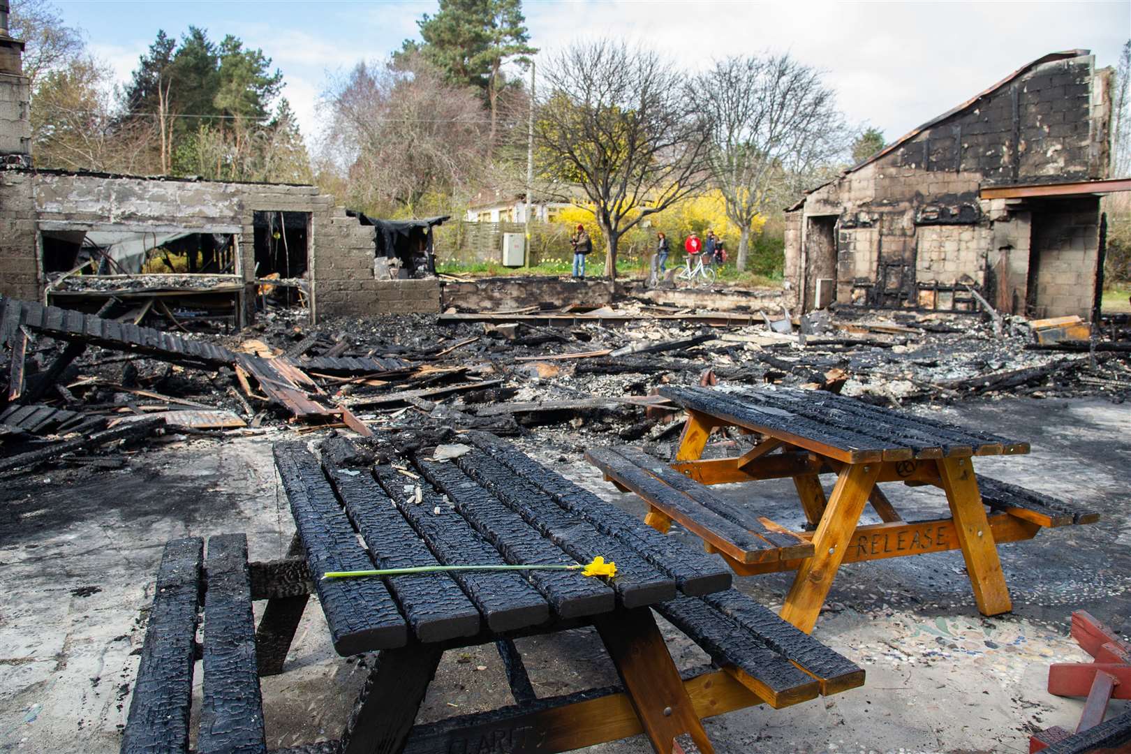 The Community Centre at the Findhorn Foundation was burned to the ground. Picture: Daniel Forsyth