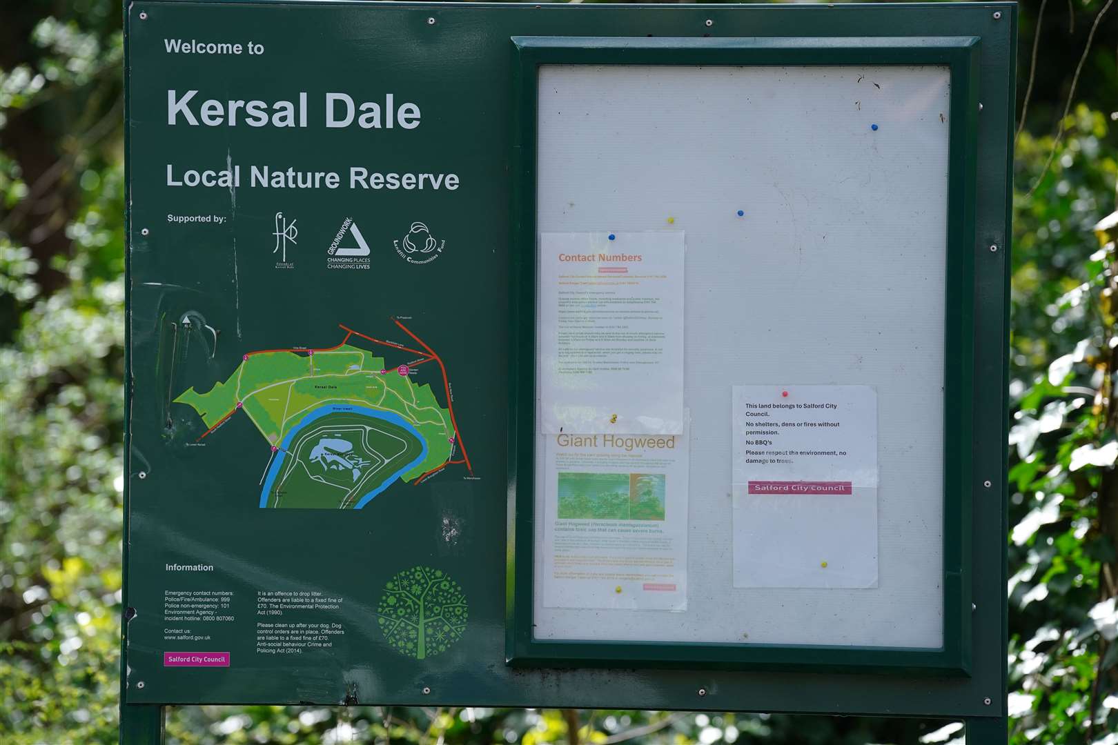 A noticeboard at the entrance to Kersal Dale (Peter Byrne/PA)