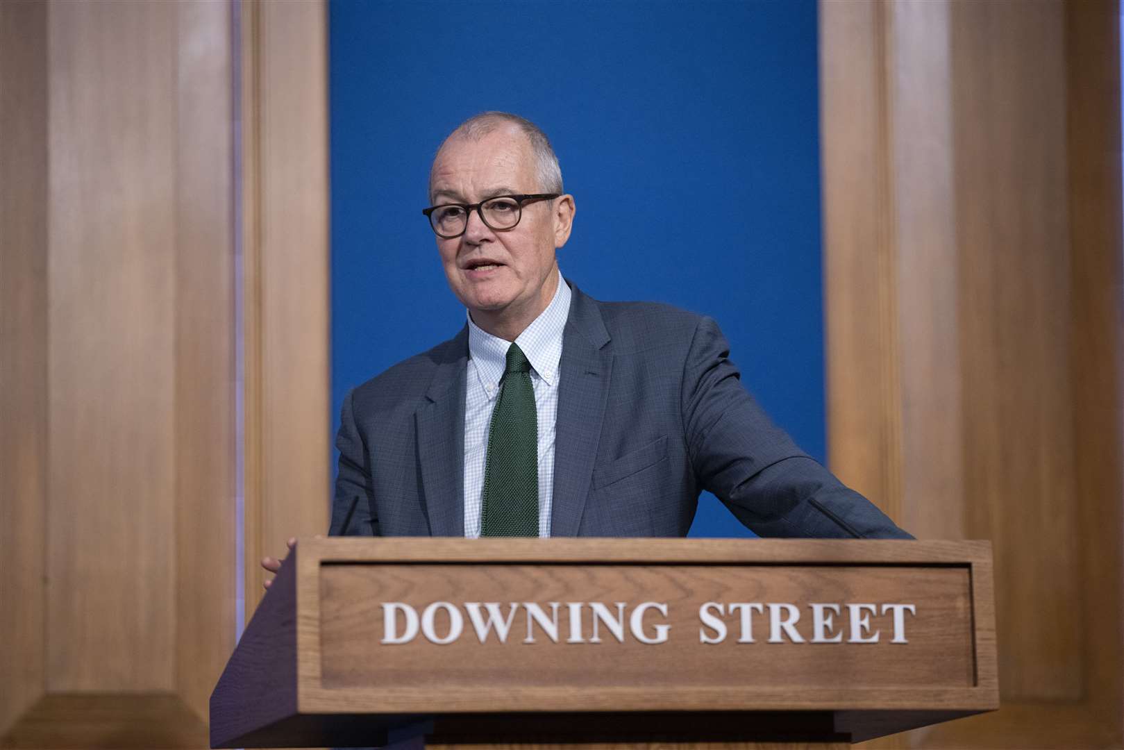 Chief scientific adviser Sir Patrick Vallance joined the PM for the press briefing (Jeff Gilbert/The Daily Telegraph/PA)