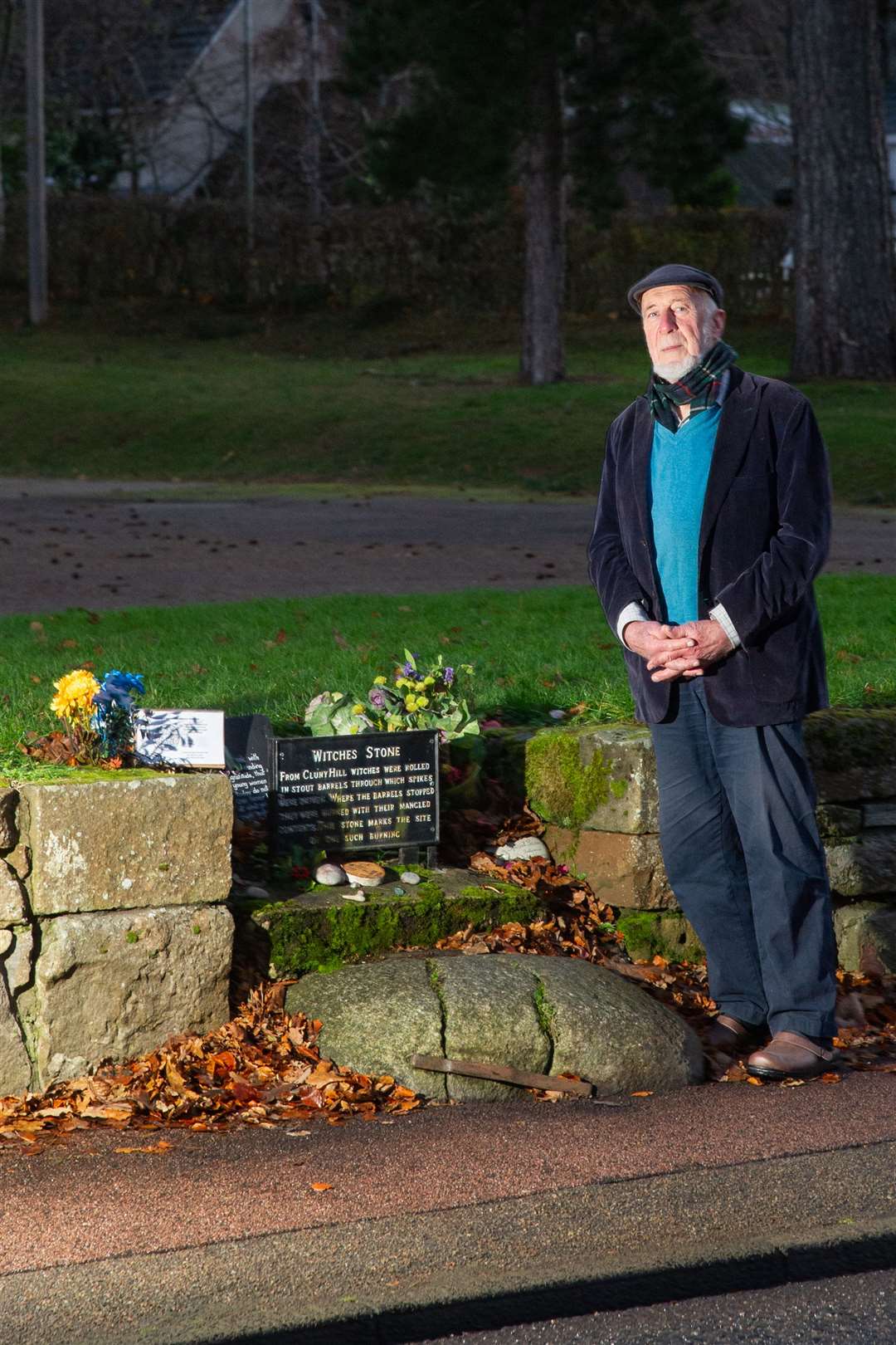 Ian Turnbull is part of a group that hold vigils and lay flowers at the Witch’s Stone.