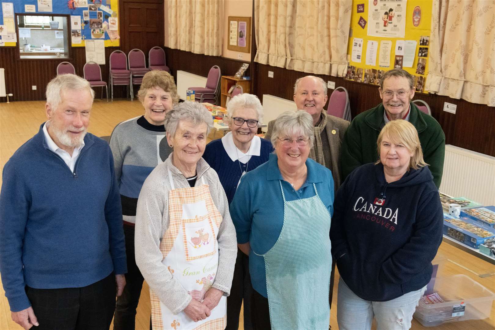 Roy Anderson (left), volunteers and members of the public in the warm space at St Leonard's Church. Picture: Beth Taylor