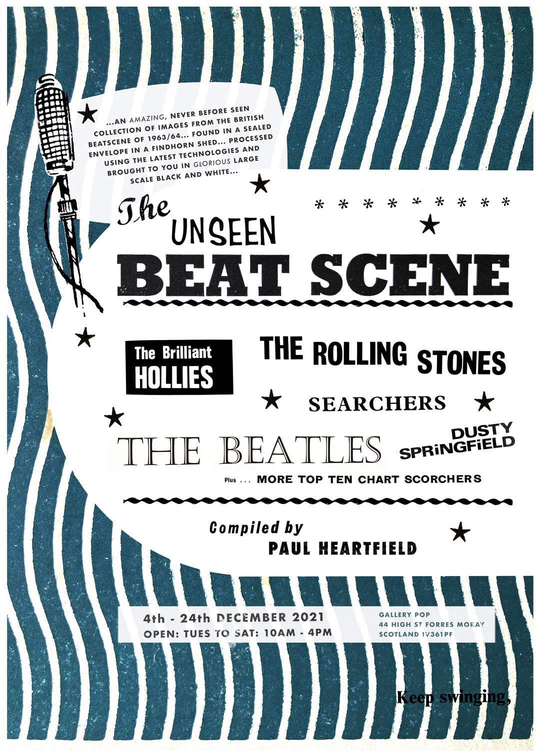 The sixties style flyer advertising the event.
