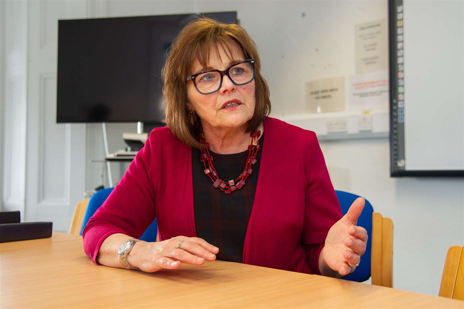 Scottish Health Secretary Jeane Freeman on a previous visit to Dr Gray's Hospital, in Elgin, over maternity services. Picture: Daniel Forsyth.