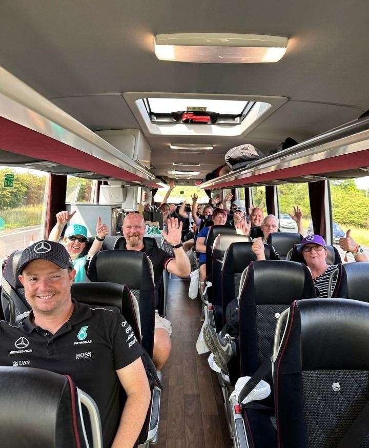 Luxury coach en-route to Silverstone