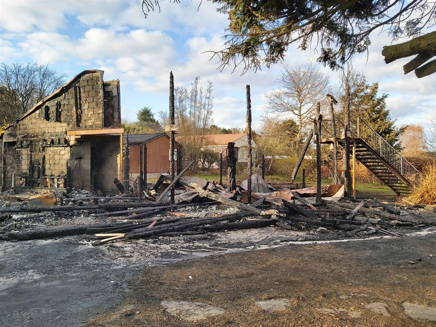 The Community Centre Extension 2 after the fire.