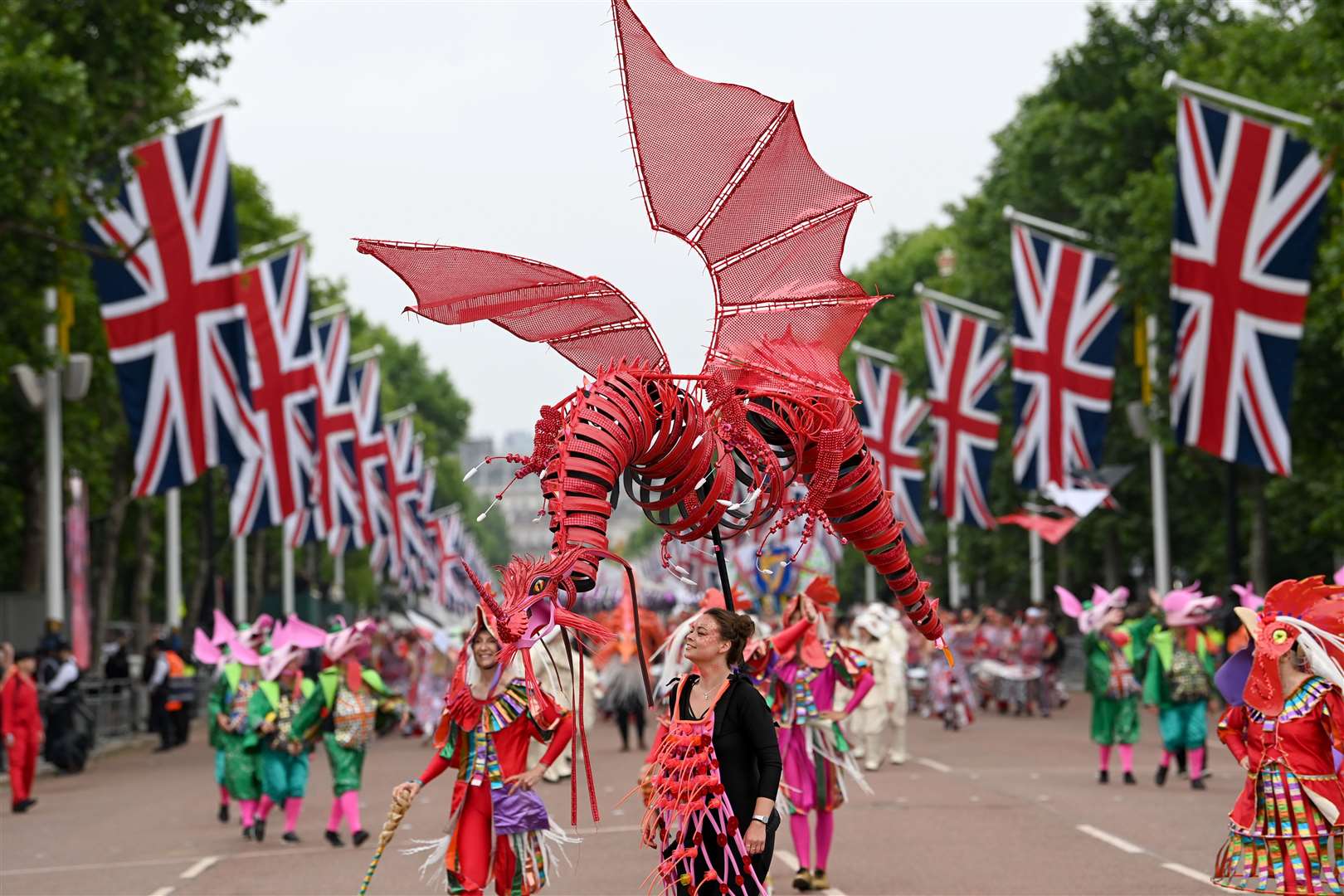 Dancers during the Platinum Jubilee Pageant (Jonathan Brady/PA)