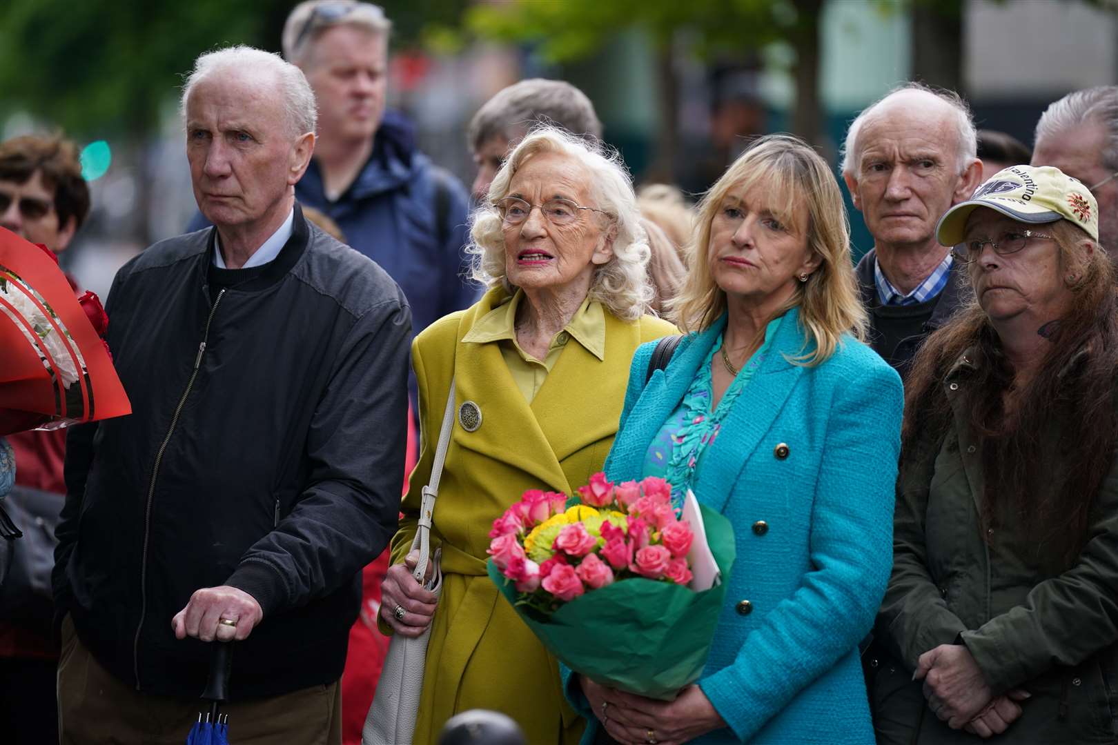 Friends and relatives at a ceremony in Dublin marking the 48th anniversary of the Dublin and Monaghan bombings (Niall Carson/PA)