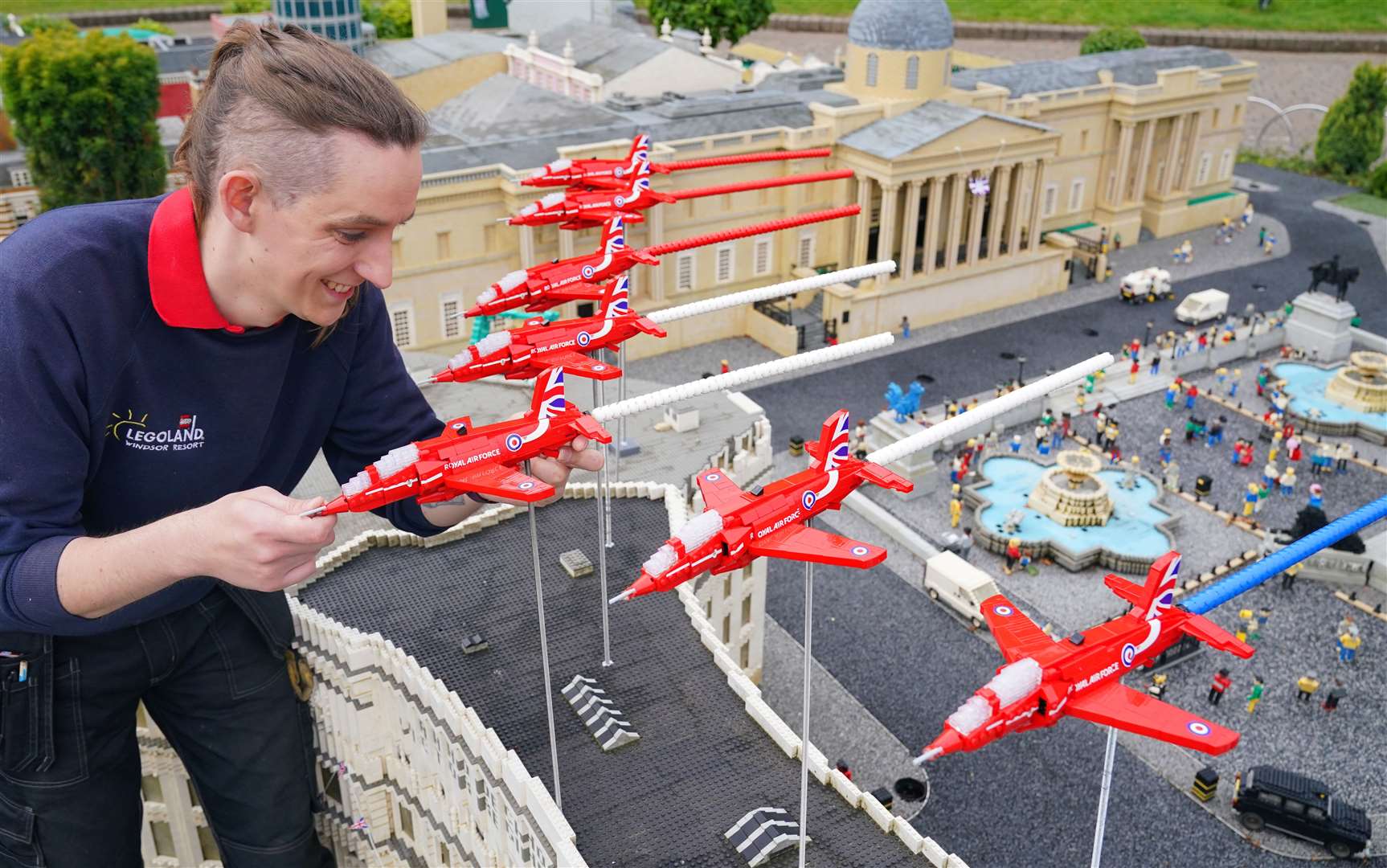 The Red Arrows scene took one model maker 33 hours to build (Jonathan Brady/PA)