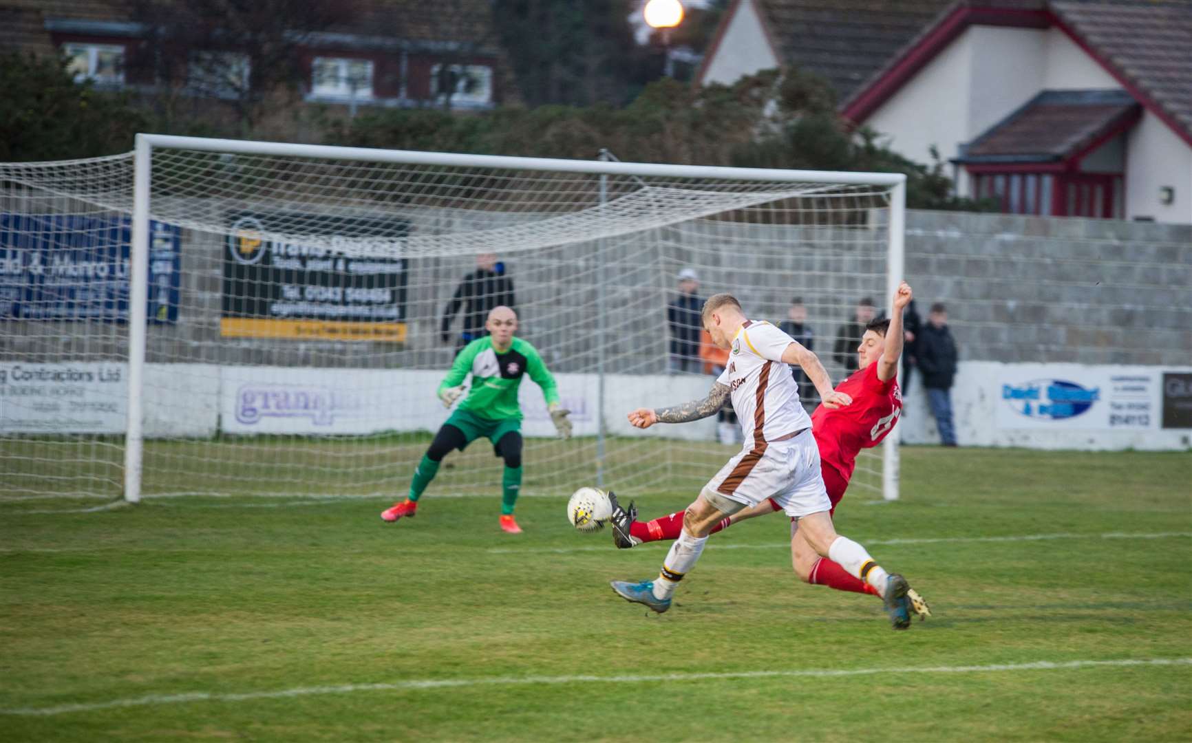 Lee Fraser fires a shot over the bar in the first half. Picture: Becky Saunderson