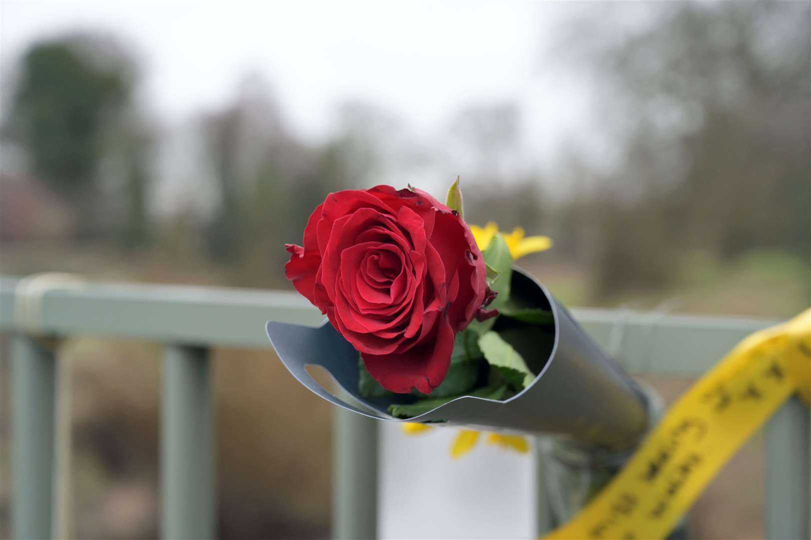 Tributes to Ms Bulley were left at a bridge over the River Wyre (Dave Nelson/PA)