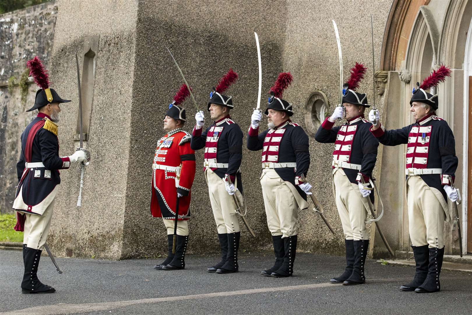 Hillsborough Fort Guard during a remembrance service for Queen Elizabeth II at Hillsborough Fort in Northern Ireland (Liam McBurney/PA)