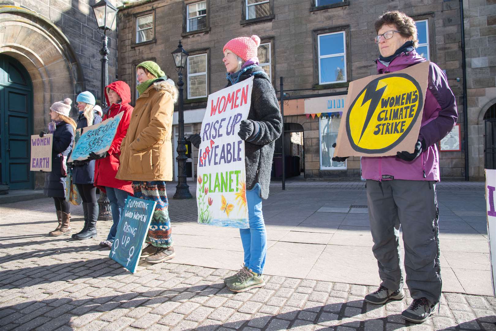 Forres Women's Climate Strike hold a special vigil to mark International Women's Day 2023 under the theme of Women Rise Up for a Liveable Planet. Picture: Daniel Forsyth.