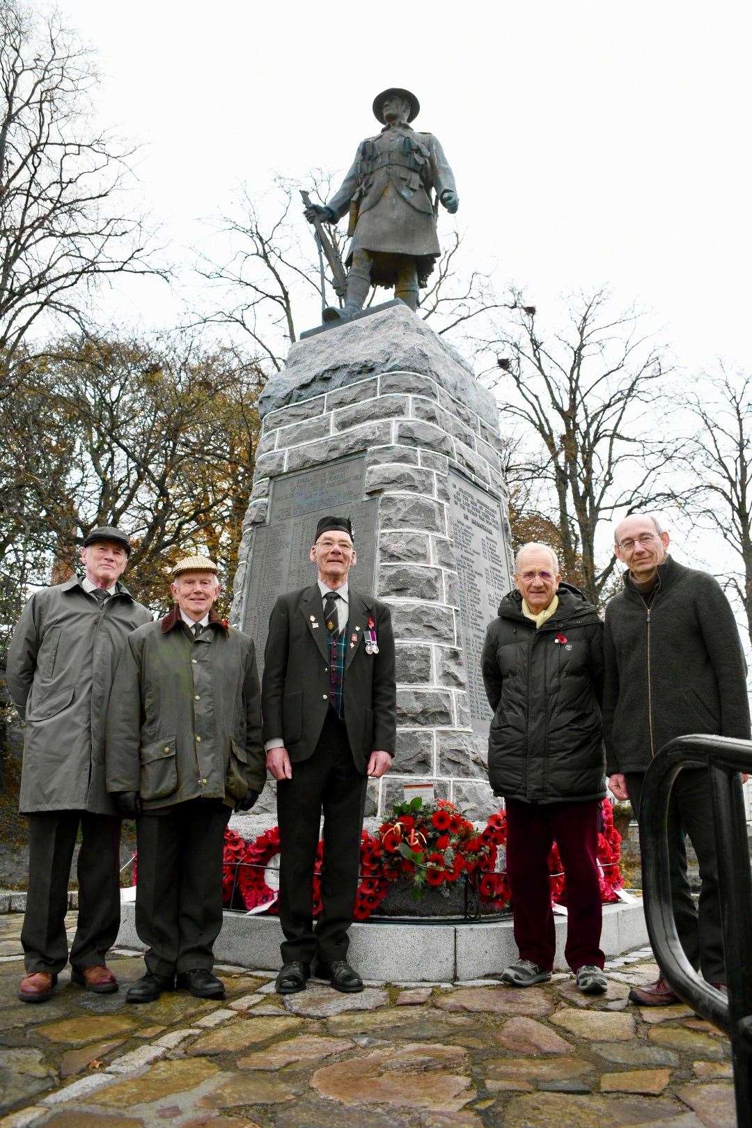 The wreath was laid at the War Memorial in Forres.