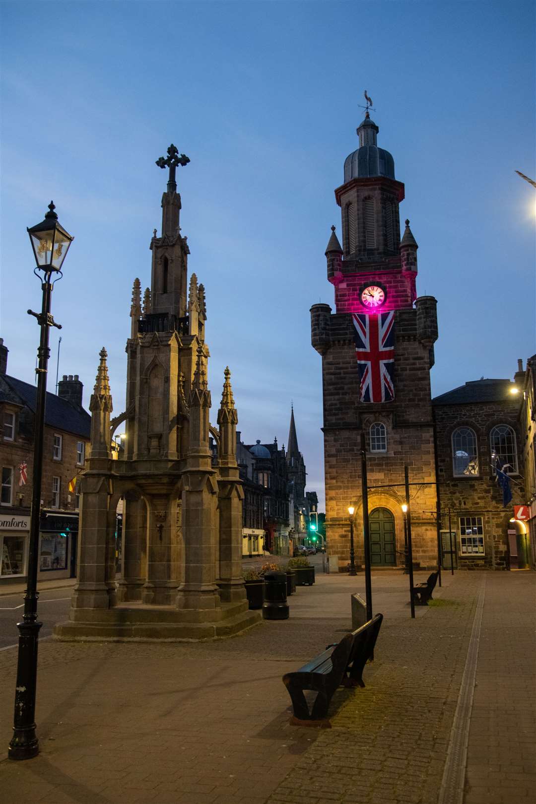 The Tolbooth clock face was previously lit up for the Queen's Platinum Jubilee celebrations.