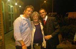 Daniel Hall, his nan Nell Hall and his former employer Jamie Oliver