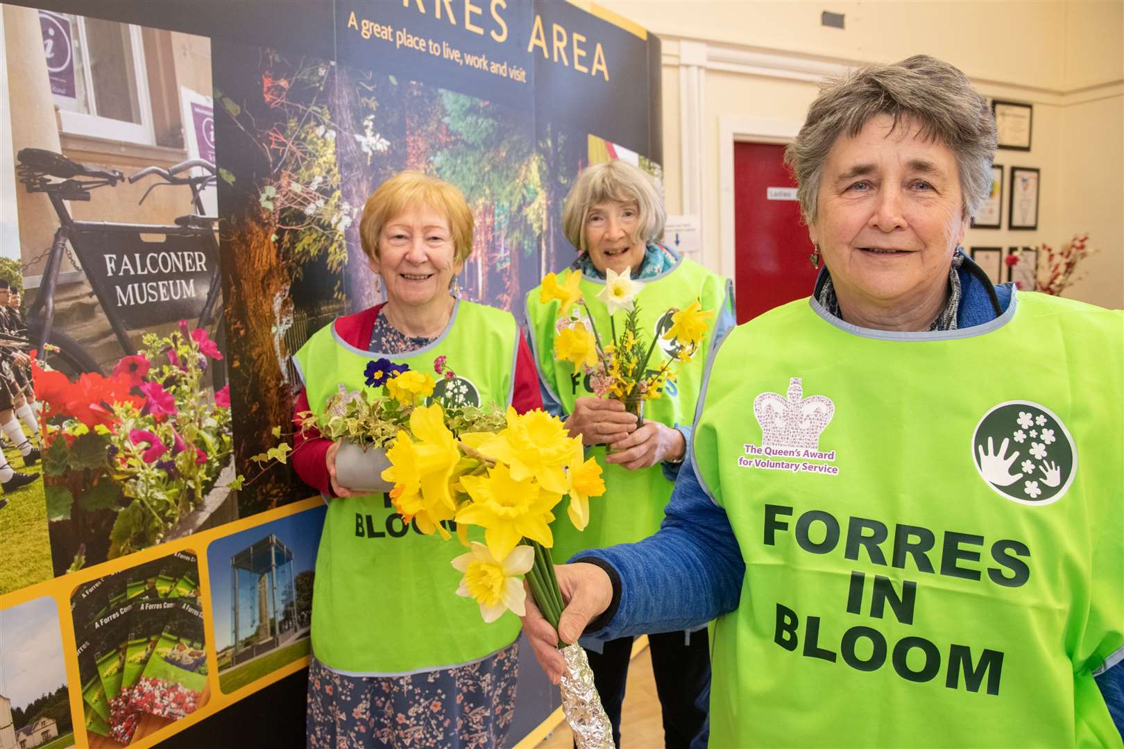 Forres in Bloom members Sandra Maclennan, Jenny Doig and Diane McGregor ran a stall at the last volunteer marketplace event in the town hall.
