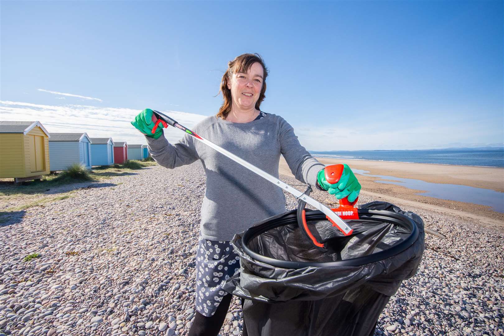 Sarah Theman ahead of The Findhorn Village Conservation Company litter pick on the beach this weekend.