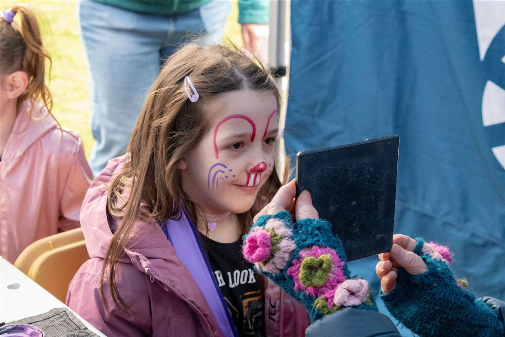 At Brodie Castle's Easter Fun Day, Eszter Lovrek enjoys the face-painting stall...Picture: Beth Taylor