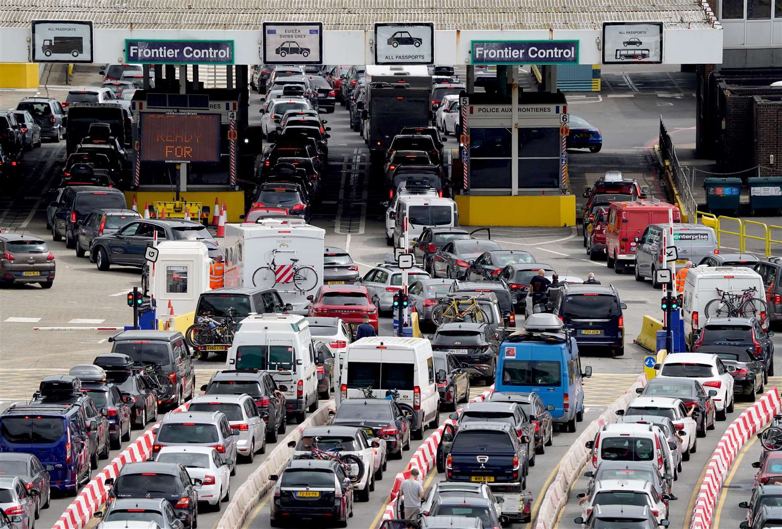 Passengers queue for ferries at the Port of Dover in Kent (Gareth Fuller/PA)