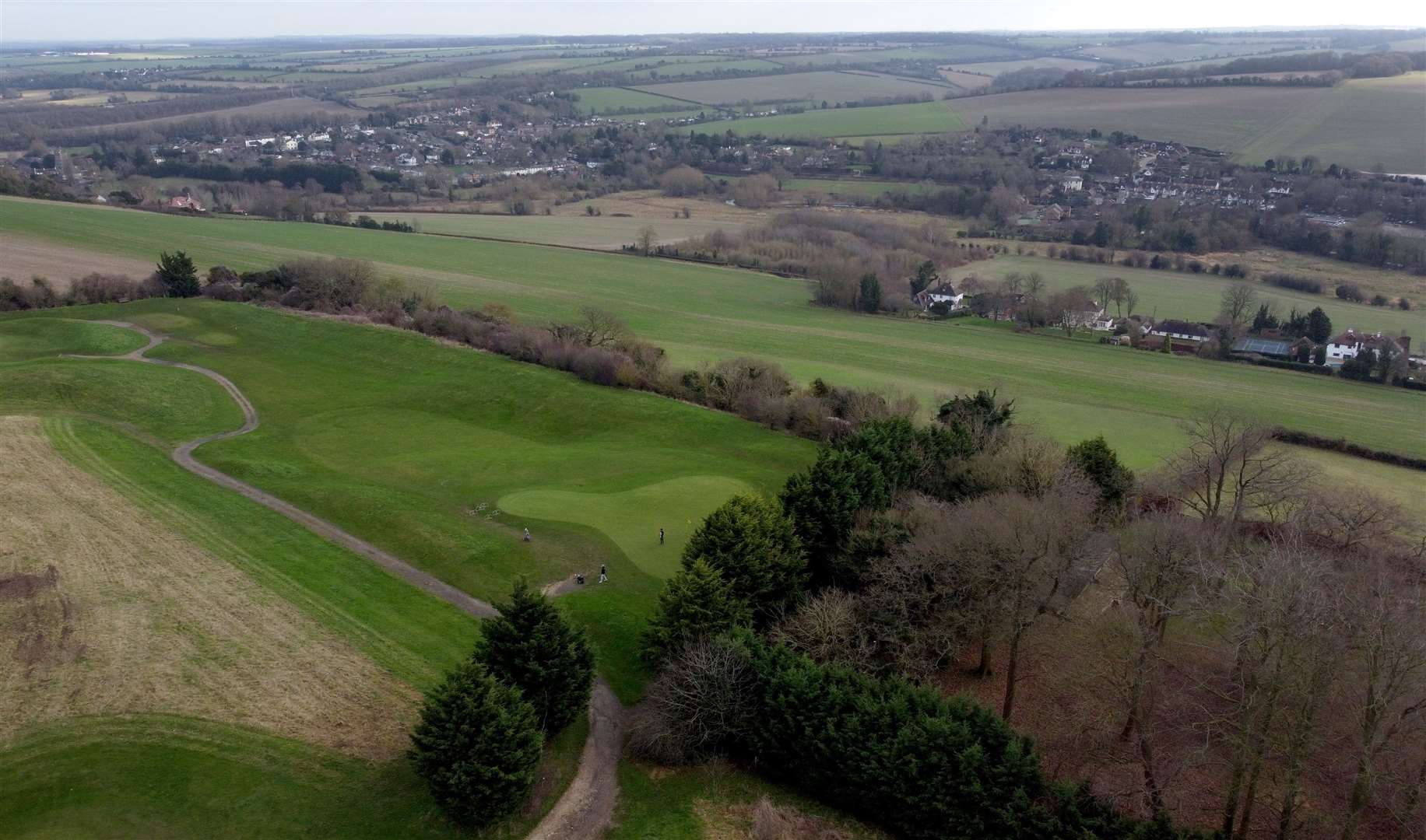 The land in the Darent Valley is partly used as a golf course and driving range (Gareth Fuller/PA)