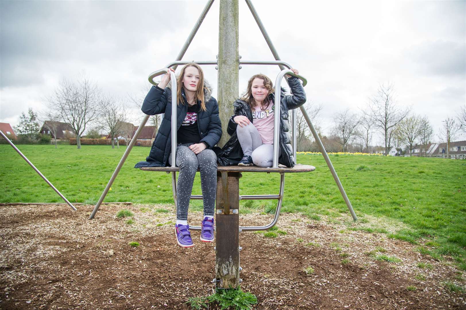 Sisters Caitlin and Nicole Donald are looking forward to seeing new equipment at Mannachie Park.