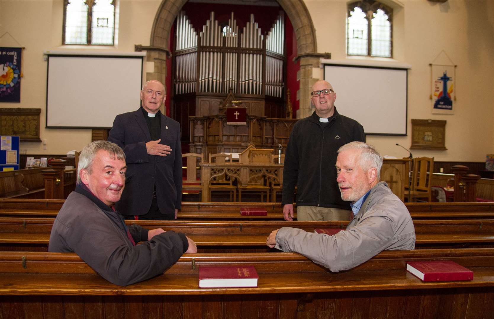 Jim Aird, Rev Donald Prentice, Rev Steven Sass and Roy Anderson are opening the doors of St Leonard’s Church to music lovers on Saturday.