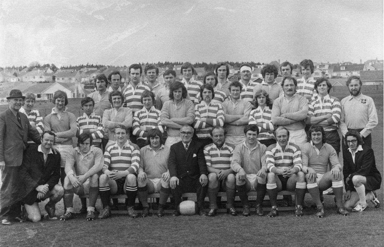 A picture from Moray Rugby Club's 50th anniversary celebration when a team containing Scottish internationalists provided the opposition.