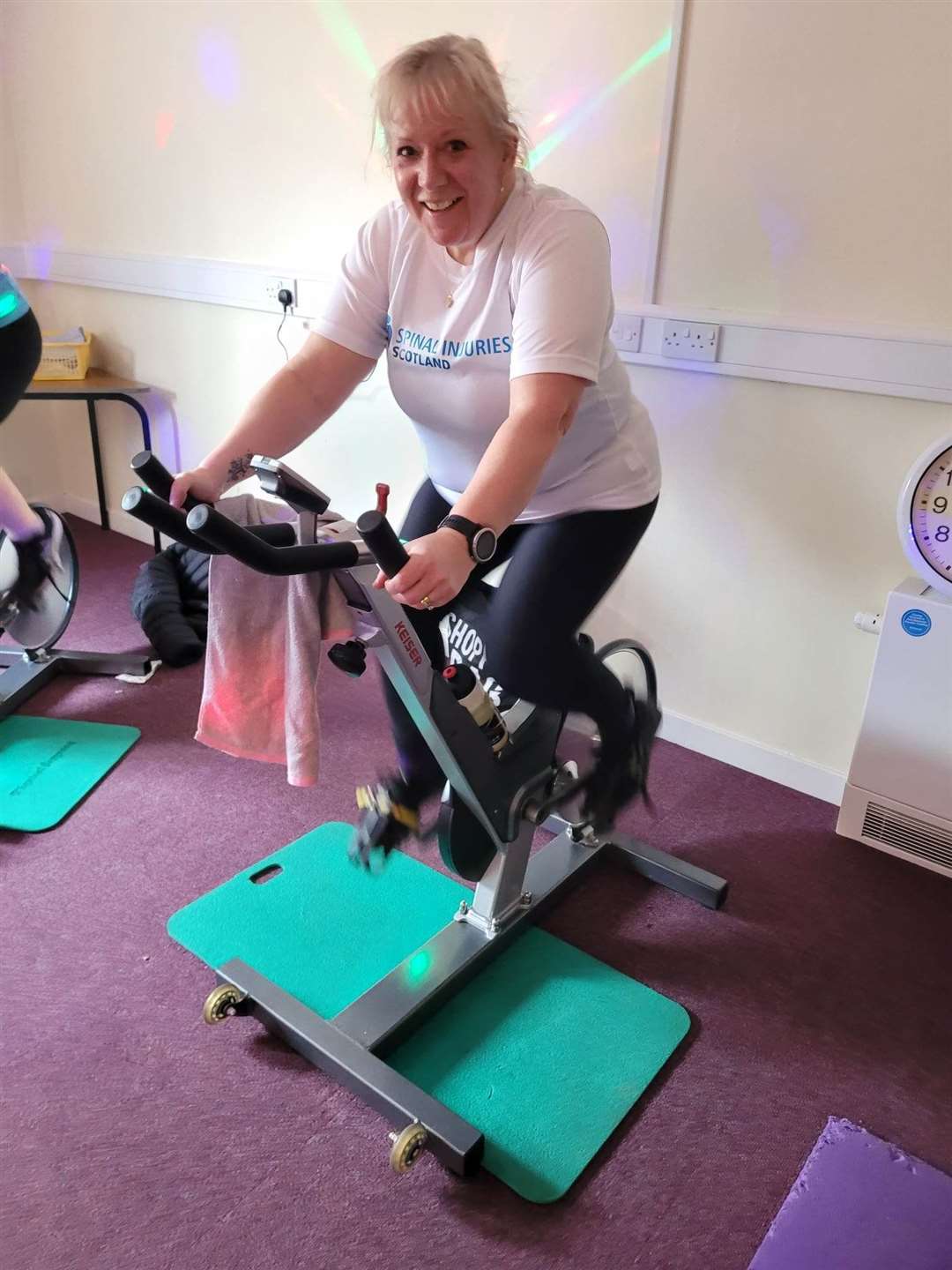 Spin-a-thon organiser Fiona Fraser suffered a broken neck nearly seven years ago.