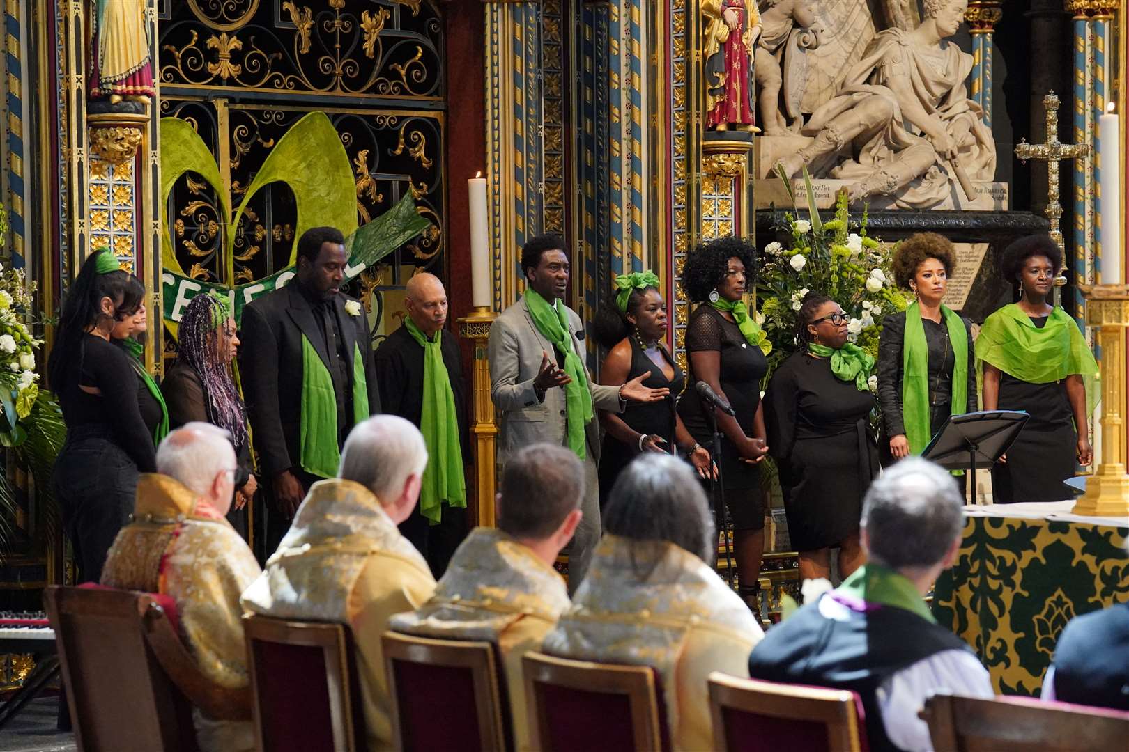 A community choir performed at the service, five years on from the deadliest domestic blaze since the Second World War (Jonathan Brady/PA)