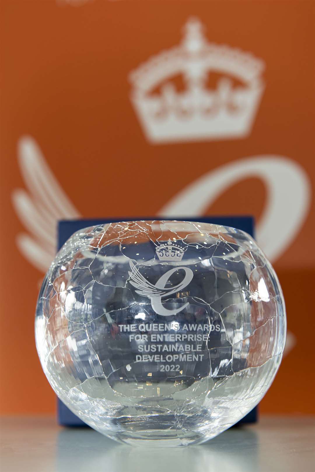 The Queen’s Award for Enterprise - the contemporary crackle design was introduced for Her Majesty Queen Elizabeth II’s Jubilee Year. Pictures by Mark Richards, Aurora Imaging