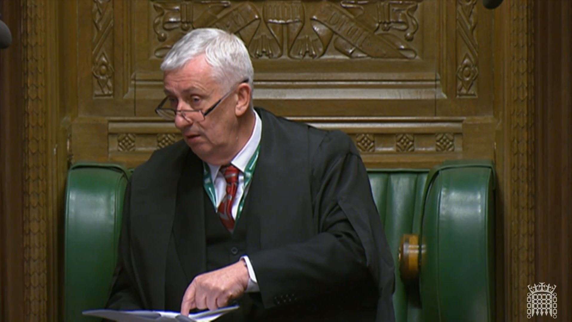 Speaker Sir Lindsay Hoyle apologised to the Commons amid shouts of ‘resign’ from some MPs (House of Commons/UK Parliament/PA)