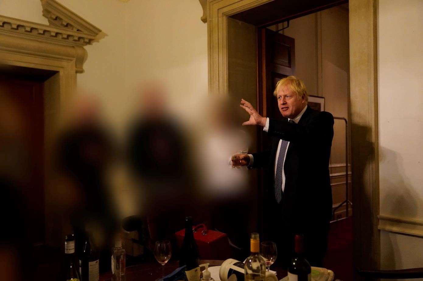 The then prime minister Boris Johnson at a gathering in 10 Downing Street during lockdown (Sue Gray Report/Cabinet Office/PA)