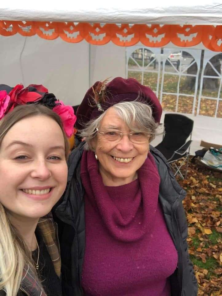 Liza and Robyn at the pumpkin trail tent.