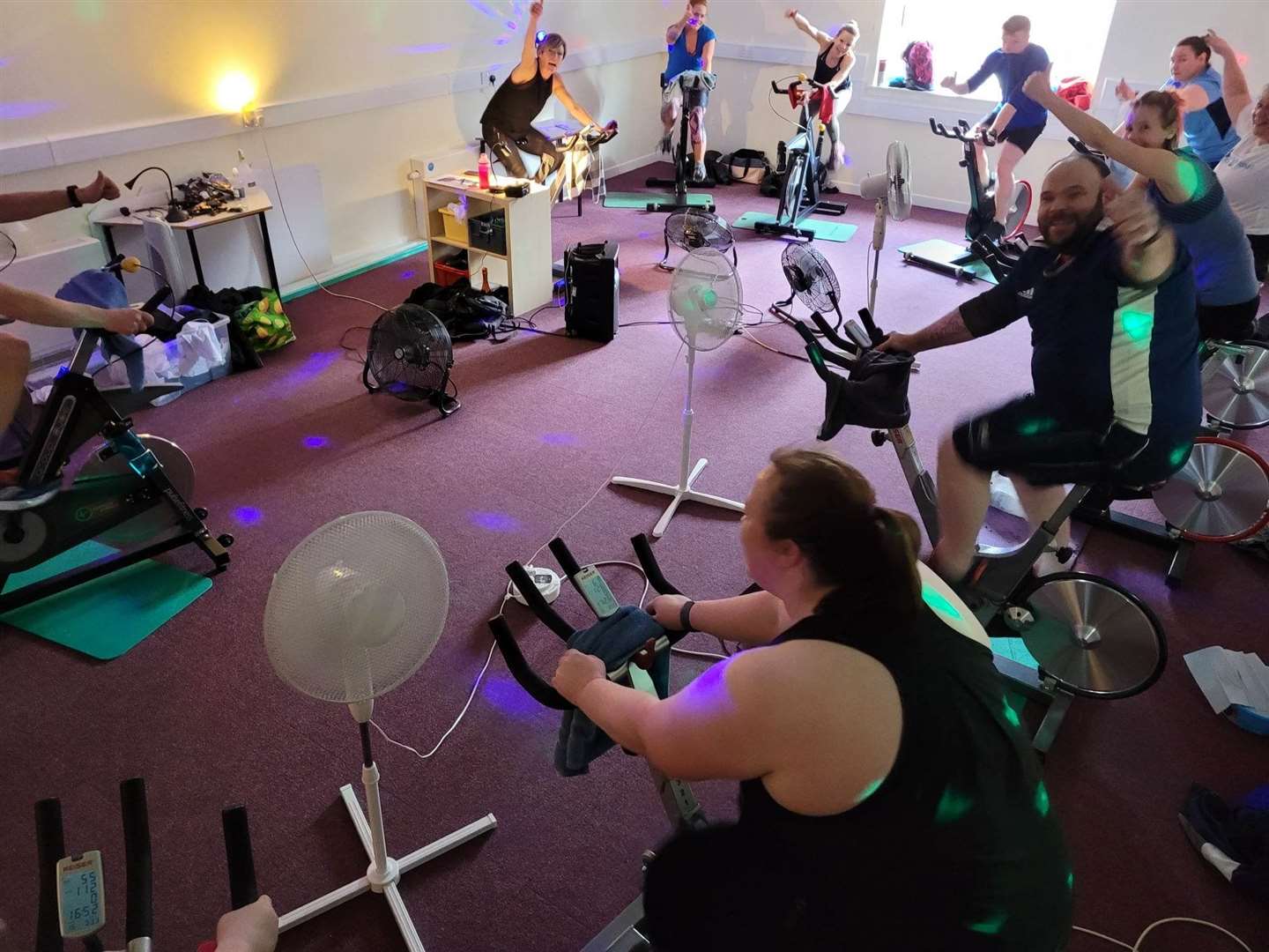 Some of the spinners who helped Fiona raise £700 for Spinal Injuries Scotland.