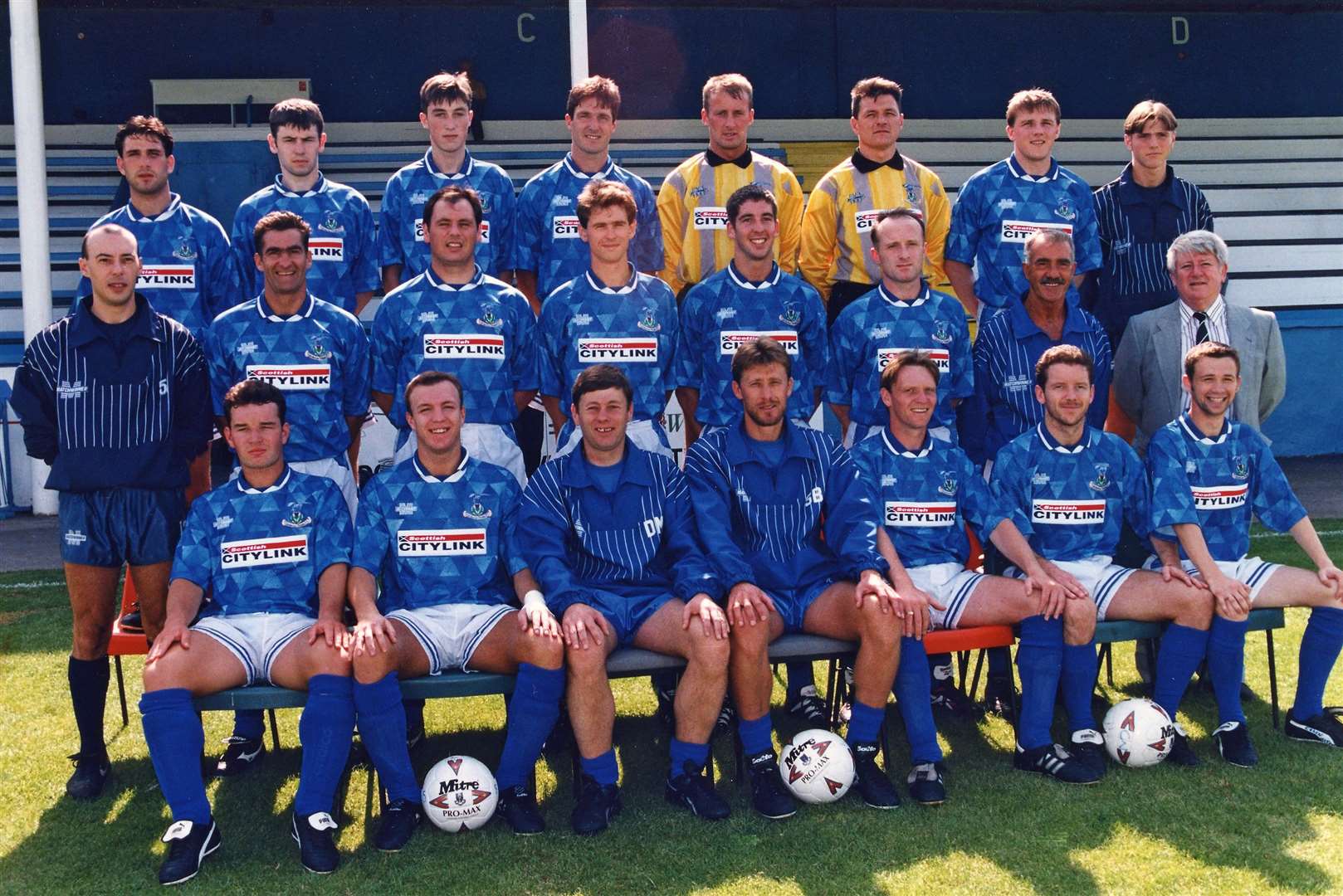 Mark McRitchie (left of two goalkeepers, back row) was part of Caley Thistle's first Scottish League team in 1994-95. Picture: Ken Macpherson