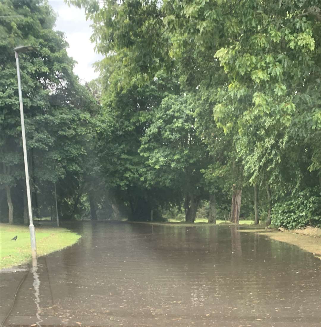Sanquhar Road immediately after the rain on Tuesday evening. Picture by Simon Wilderspin