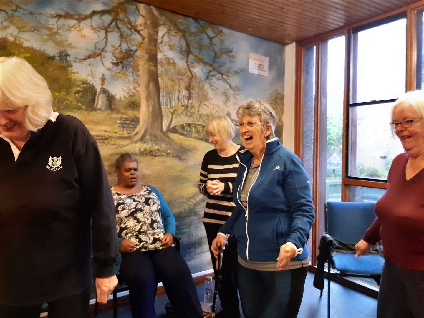 Over 55s took part in a laughter yoga session at Forres House Community Centre on Monday.