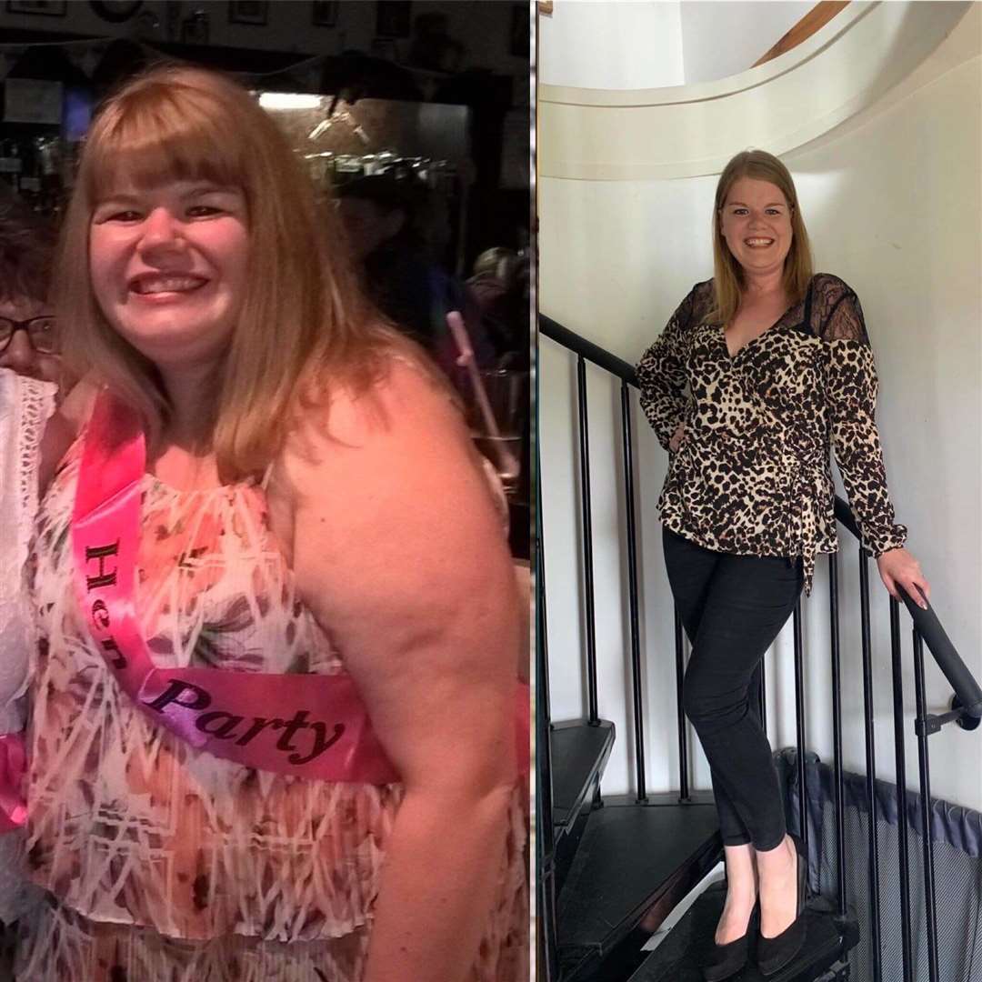 Rachel Wilson's before and after shots for Forres Slimming World.