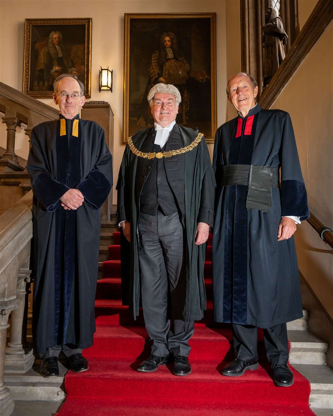 Sir Andrew McFarlane, Lord Chief Justice Lord Burnett and Sir James Holman before his valedictory ceremony (Aaron Chown/PA)