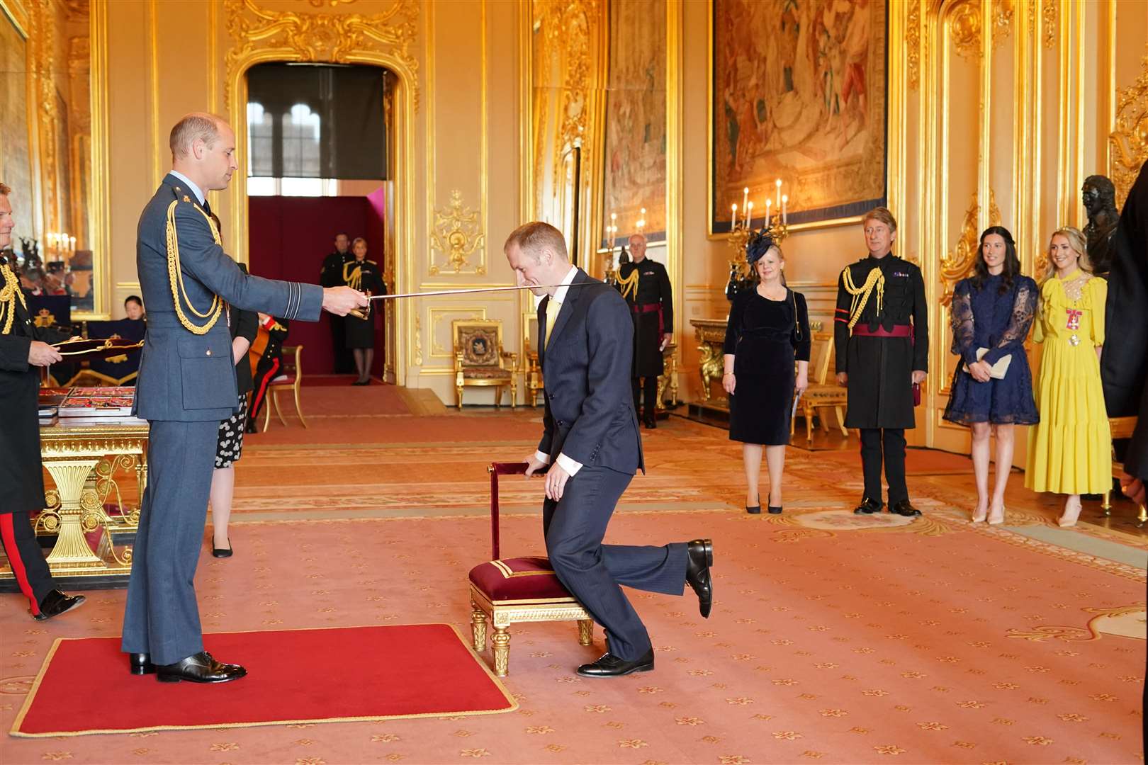 Sir Jason Kenny is made a Knight Bachelor by the Duke of Cambridge (Jonathan Brady/PA)
