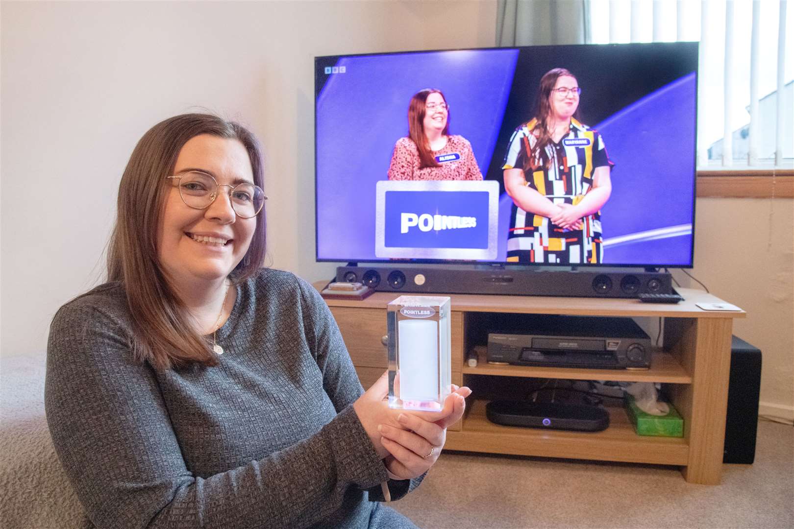 Forres' Alisha MacPhee has appeared on BBC quiz show Pointless, winning the coveted Pointless trophy. ..Picture: Daniel Forsyth..