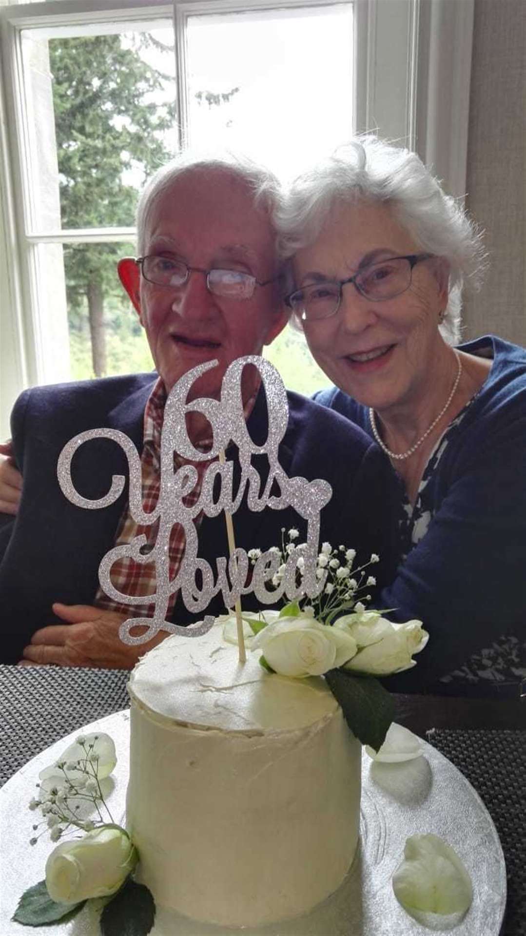 Bob and Aline celebrating their Diamond Wedding Anniversary at the Knockomie Hotel in 2018.
