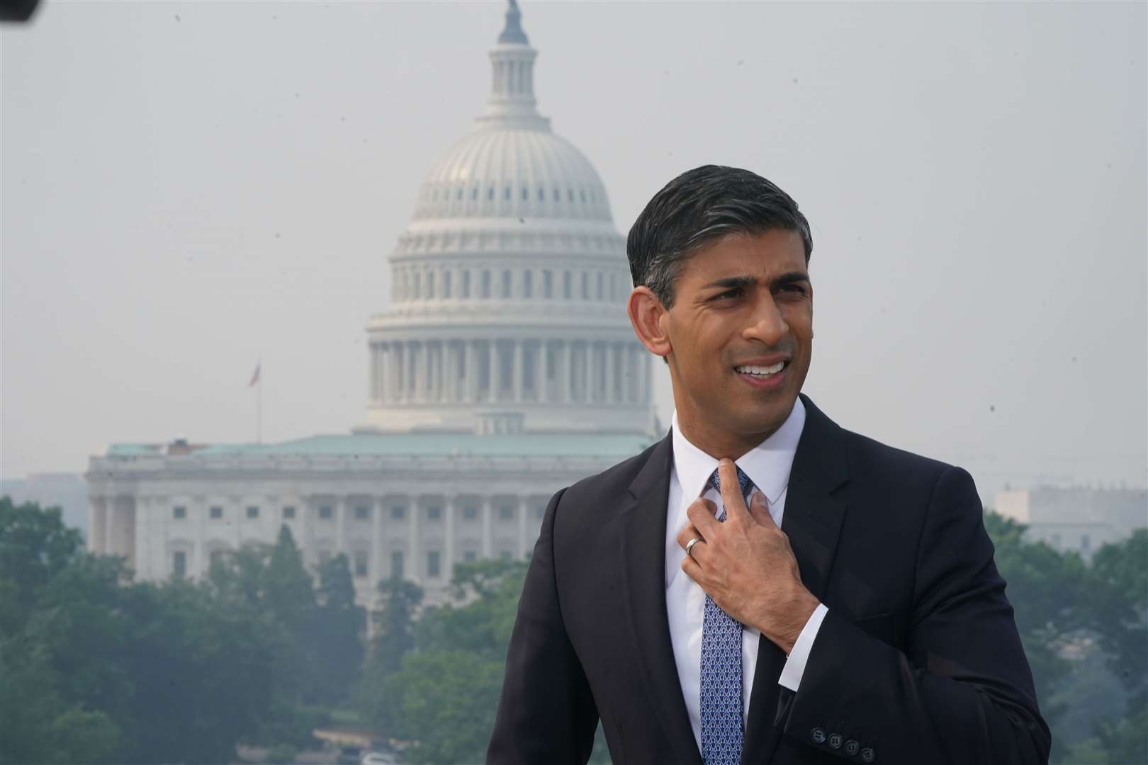 Prime Minister Rishi Sunak speaks to the media during his visit to Washington DC in the US (Niall Carson/PA)